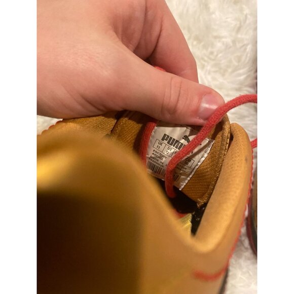 Vintage 90s Y2K Uganda Puma Cell Meio Special Edition Size 12 Signed Shoes Gold - Picture 12 of 12